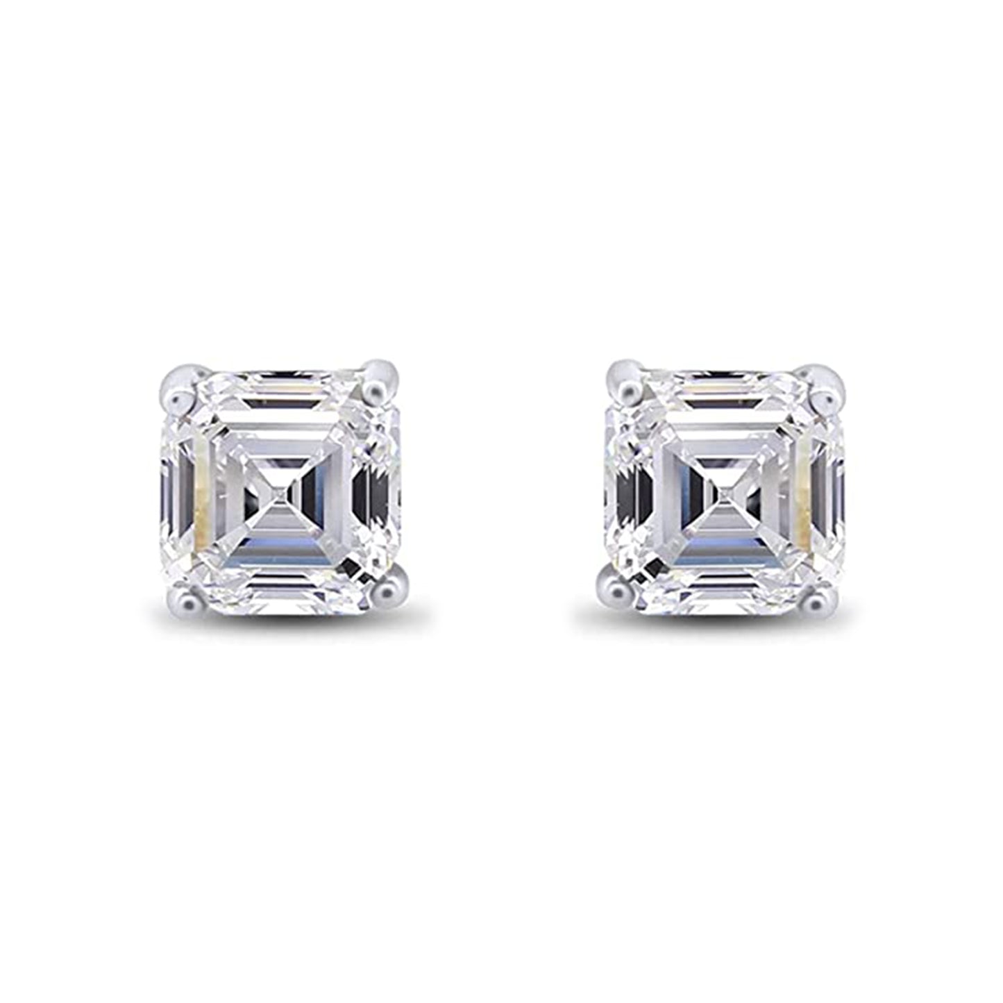 Load image into Gallery viewer, 2 Carat Asscher Cut Cubic Zirconia Solitaire Stud Earrings for Women in 925 Sterling Silver
