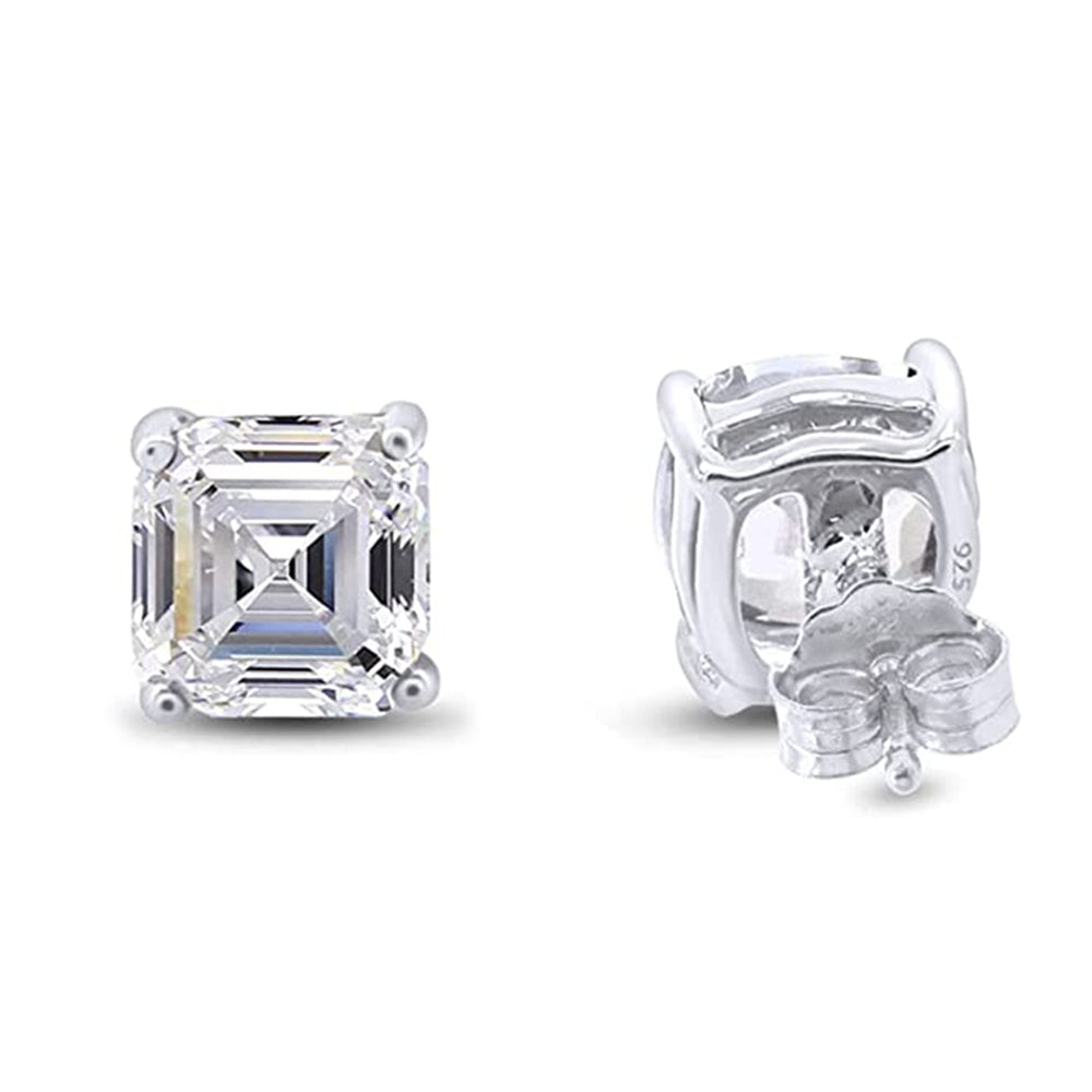 
                      
                        2 Carat Asscher Cut Cubic Zirconia Solitaire Stud Earrings for Women in 925 Sterling Silver
                      
                    