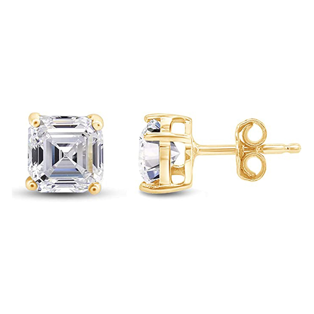 
                      
                        2 Carat Asscher Cut Cubic Zirconia Solitaire Stud Earrings for Women in 925 Sterling Silver
                      
                    