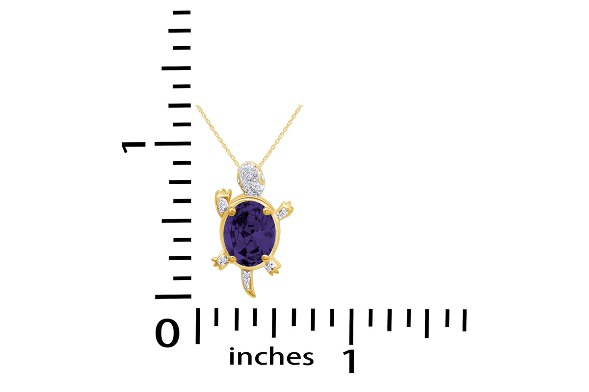 Turtle Citrine Birthstone Pendant Necklace