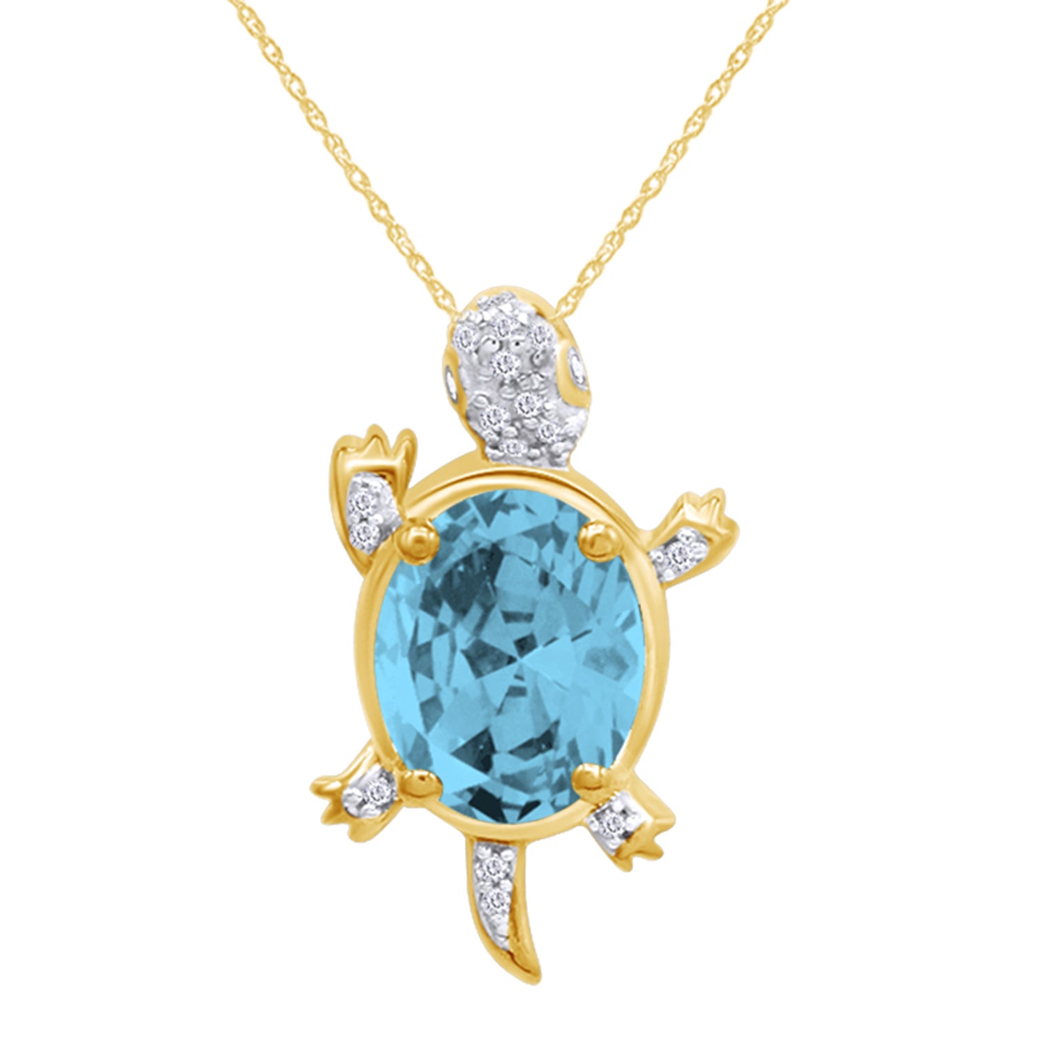 Turtle Citrine Birthstone Pendant Necklace