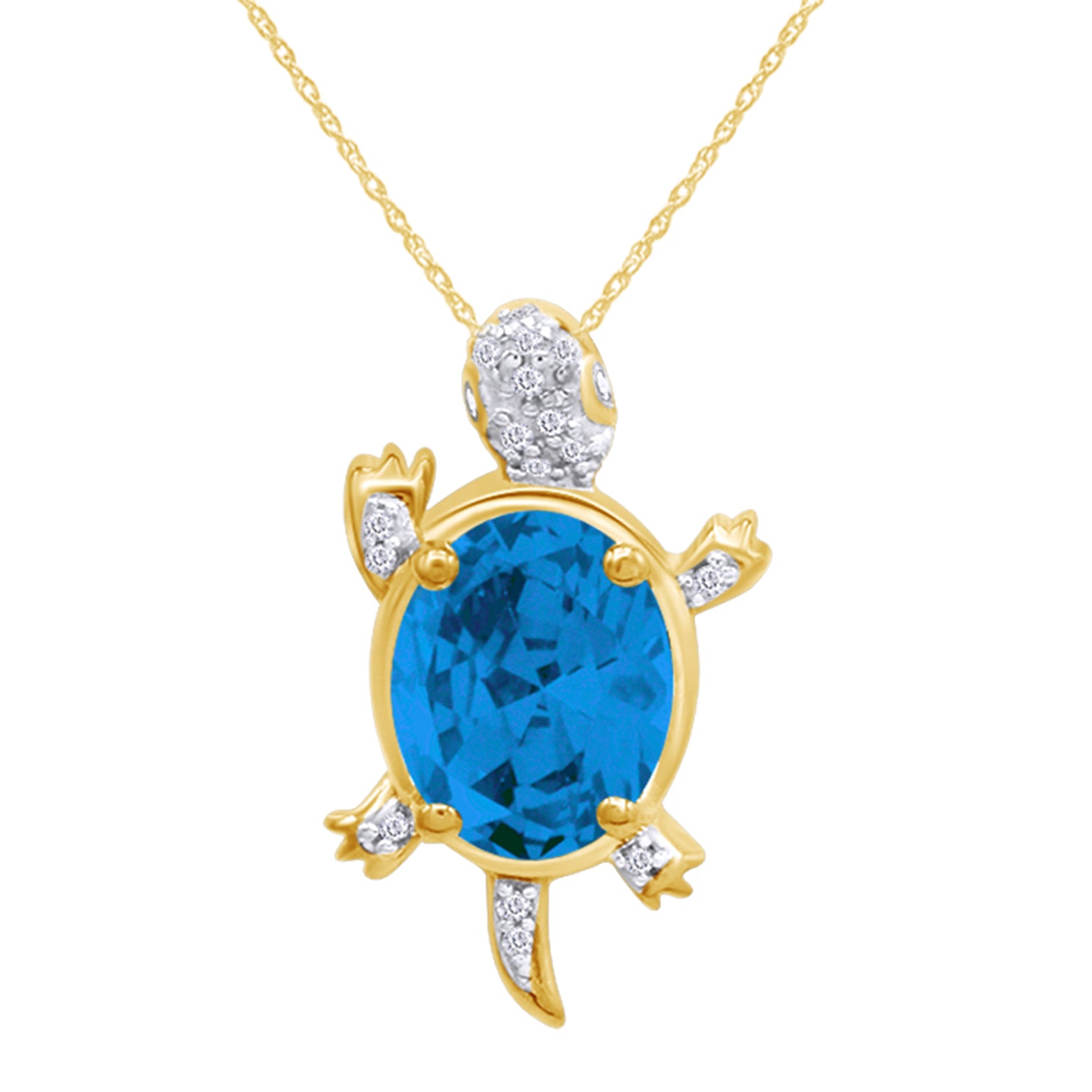 Turtle Citrine Birthstone Pendant Necklace