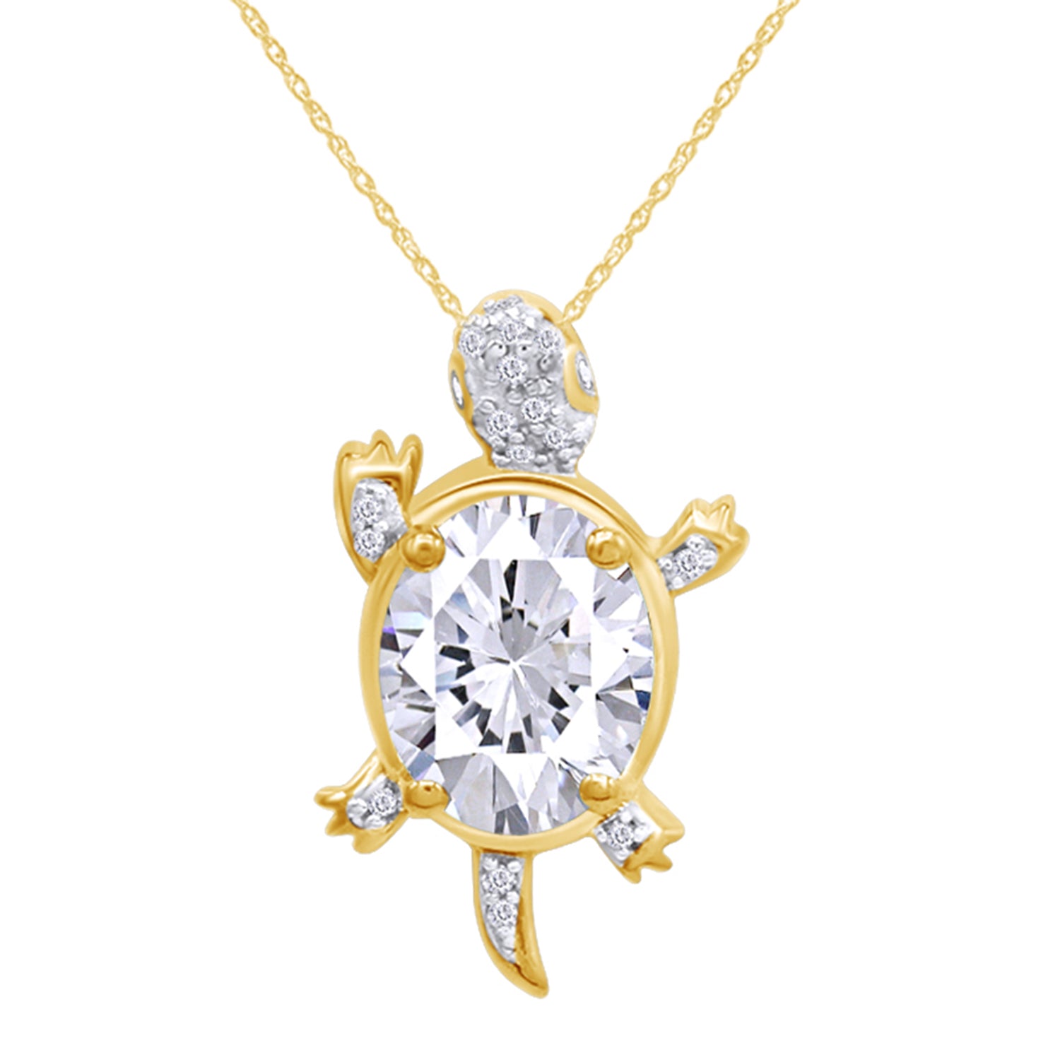 Turtle Citrine Birthstone Pendant Necklace