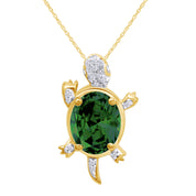 Turtle Citrine Birthstone Pendant Necklace