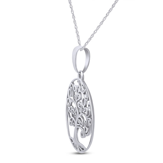 Load image into Gallery viewer, Tree of Life Filigree Pendant Necklace For Women In 925 Sterling Silver
