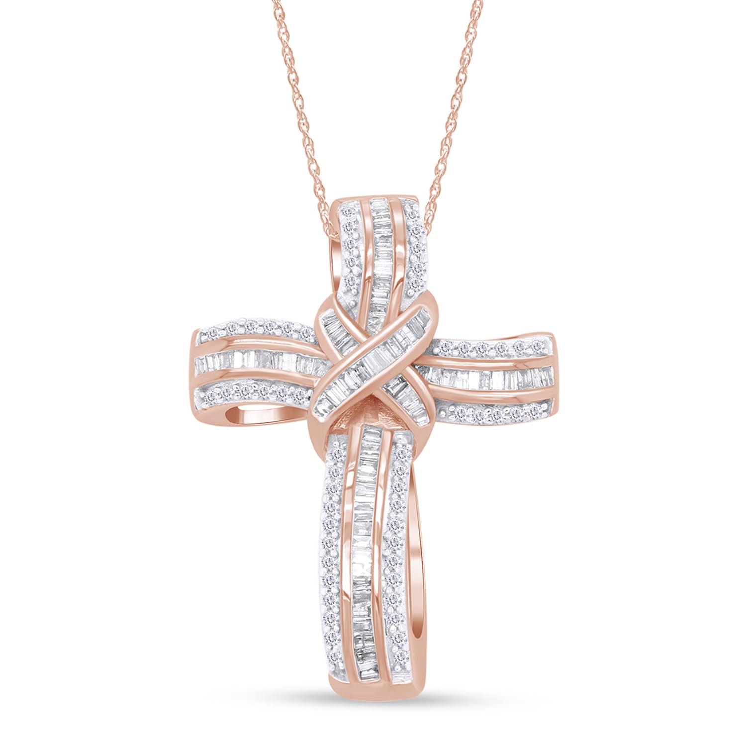 Infinity Cross Lab Grown Diamond Pendant Necklace