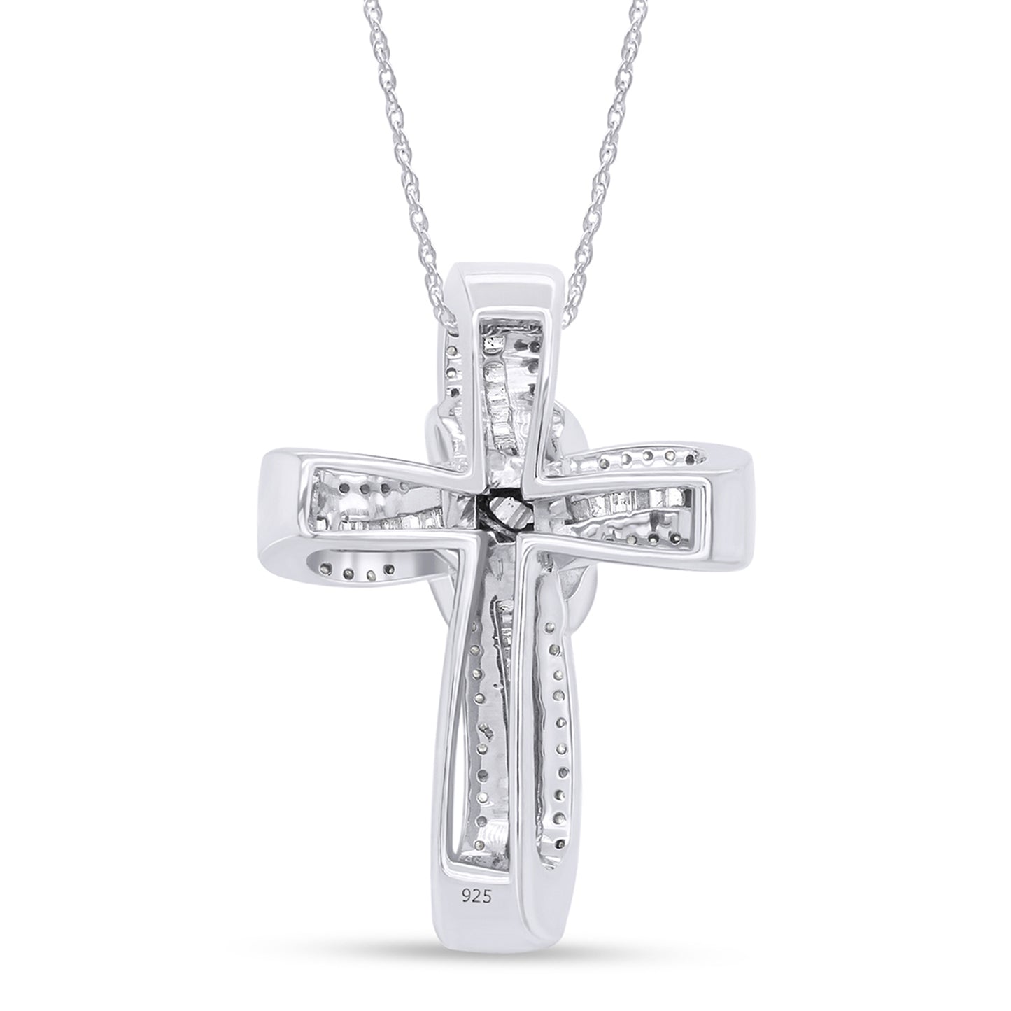 Load image into Gallery viewer, 1 Carat White Natural Diamond Infinity Cross Pendant Necklace For Women In 925 Sterling Silver
