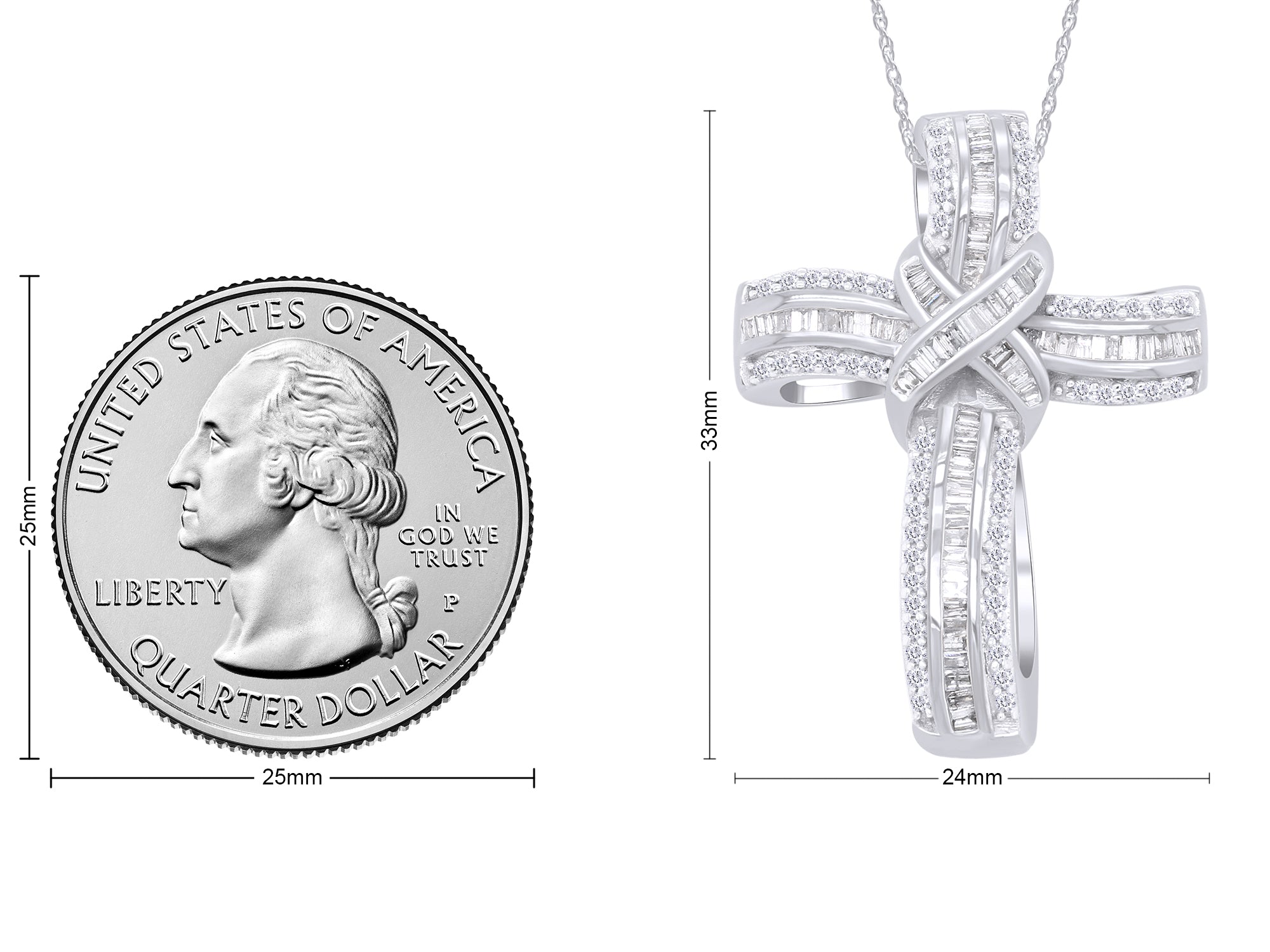 Infinity Cross Lab Grown Diamond Pendant Necklace