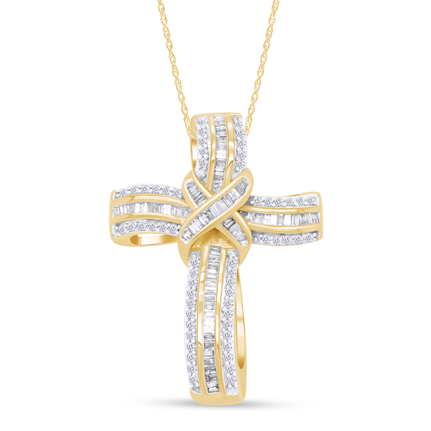 Infinity Cross Lab Grown Diamond Pendant Necklace