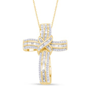 Infinity Cross Lab Grown Diamond Pendant Necklace