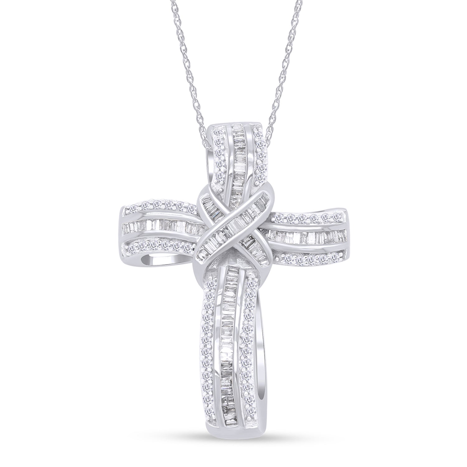 Infinity Cross Lab Grown Diamond Pendant Necklace