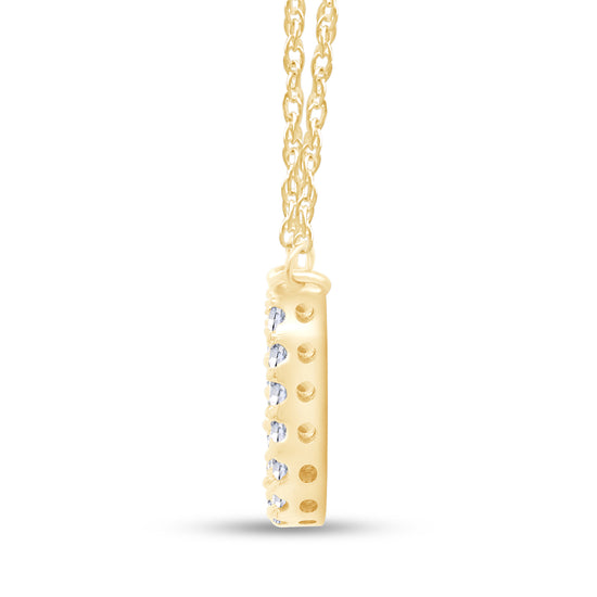 Round Cut White Cubic Zirconia Horseshoe Pendant Necklace For Women In 925 Sterling Silver