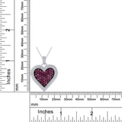 Created Ruby Heart Pendant Necklace