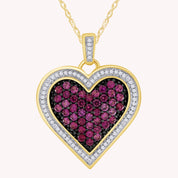 Created Ruby Heart Pendant Necklace