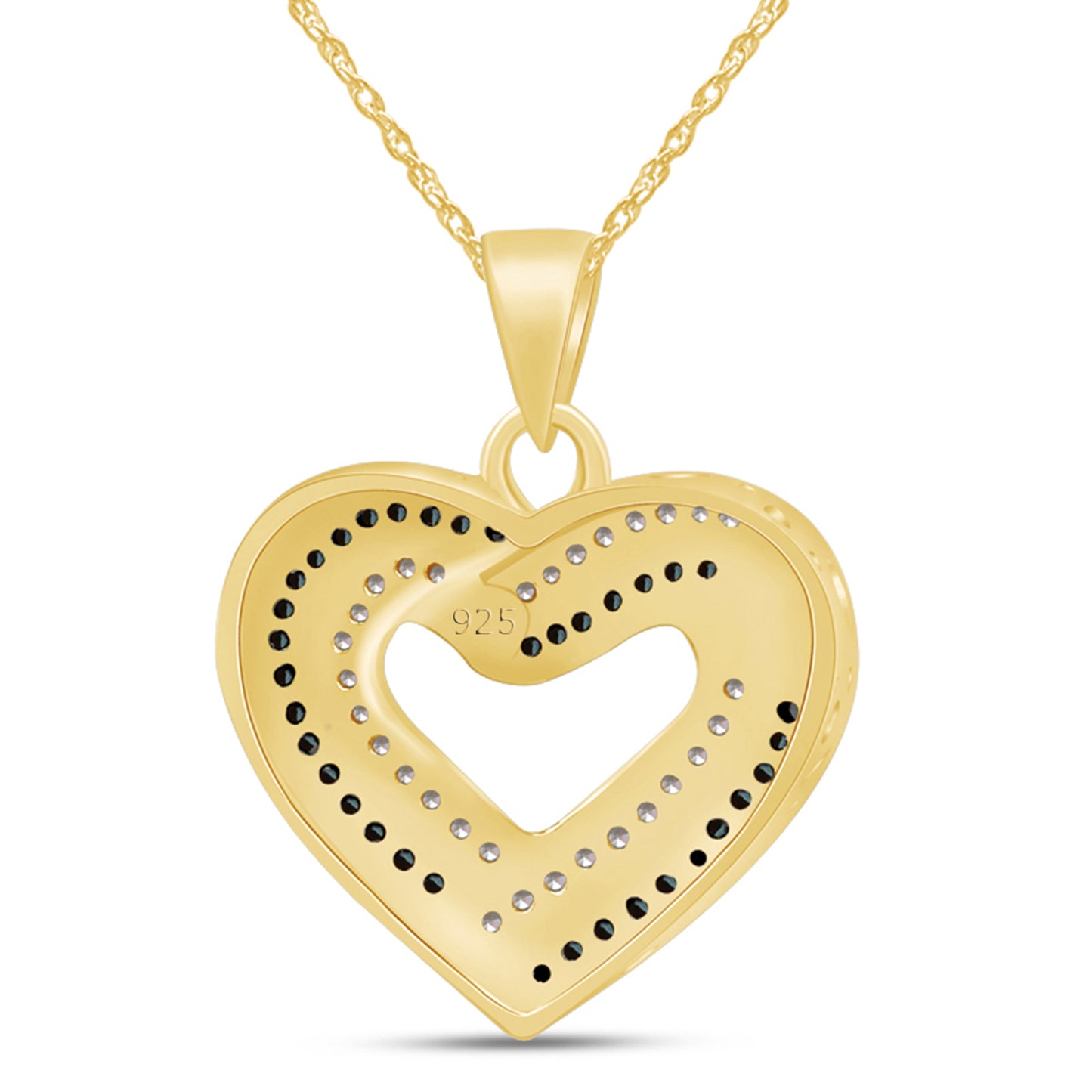 White Natural Diamond Heart Pendant Necklace