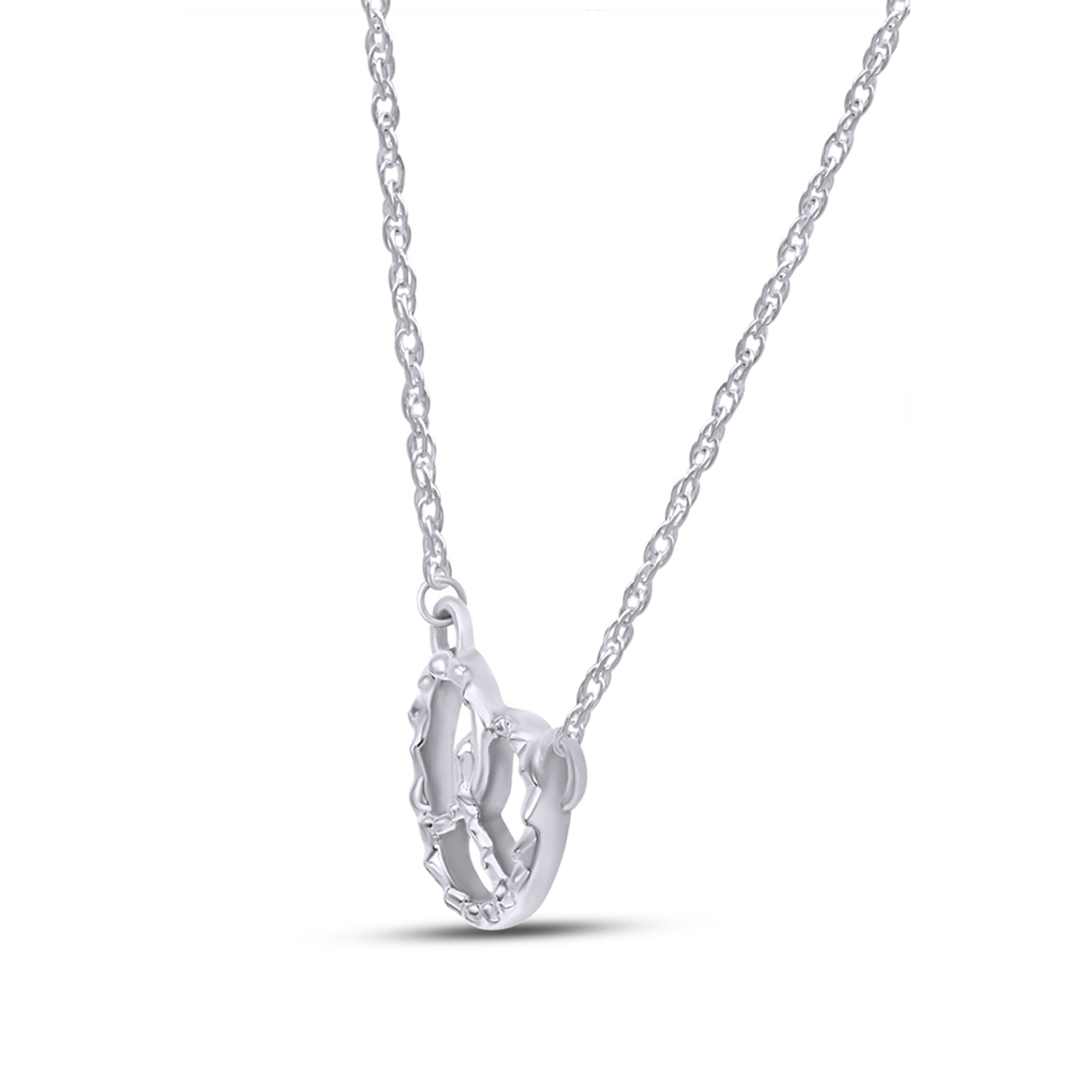 Pretzel Pendant Necklace Sterling Silver