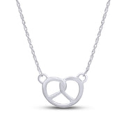 Pretzel Pendant Necklace Sterling Silver