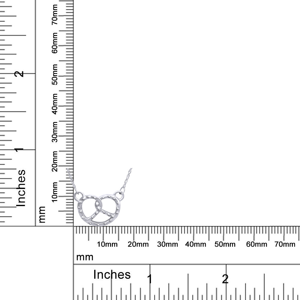 Pretzel Pendant Necklace Sterling Silver