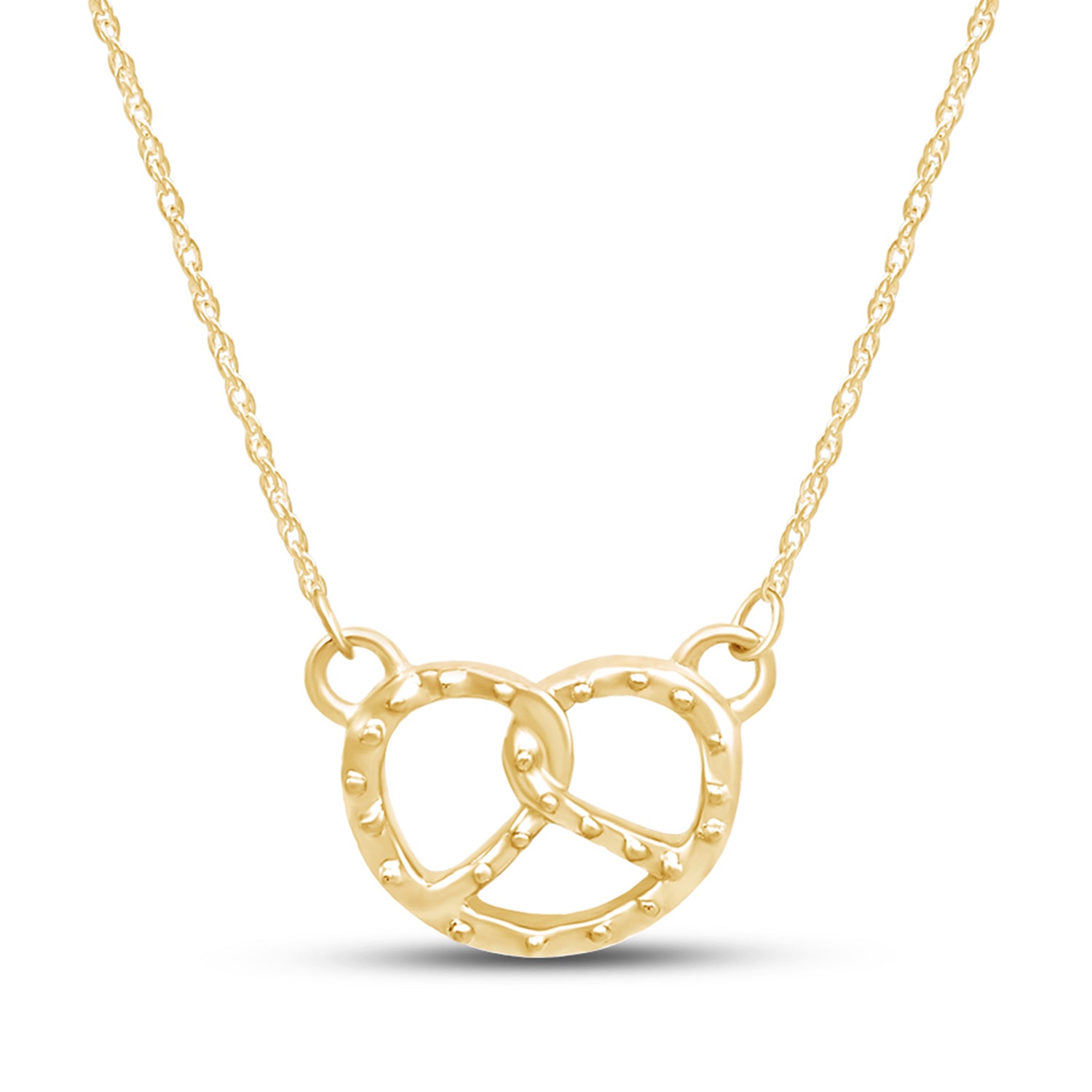 Pretzel Pendant Necklace Sterling Silver