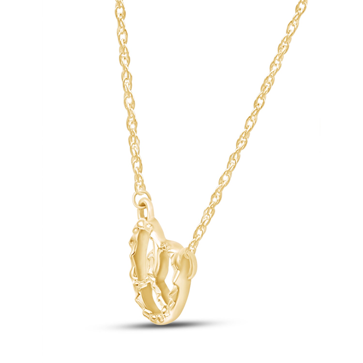 Pretzel Pendant Necklace Sterling Silver