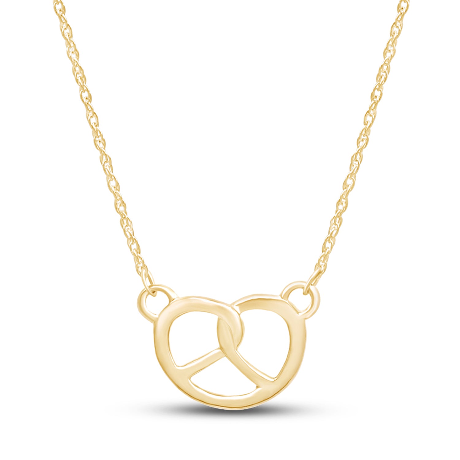 Pretzel Pendant Necklace Sterling Silver