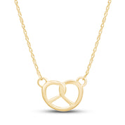 Pretzel Pendant Necklace Sterling Silver