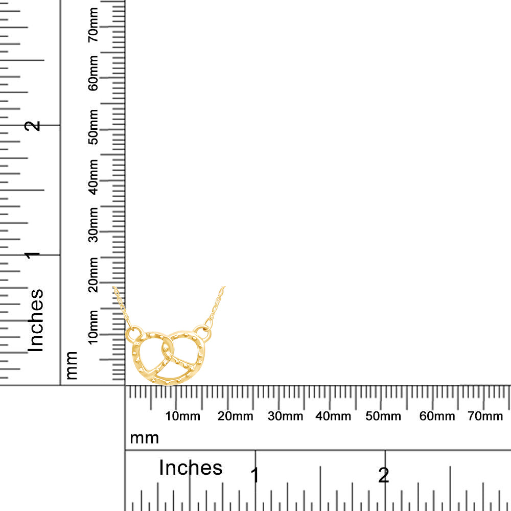 Pretzel Pendant Necklace Sterling Silver