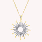 White Cubic Zirconia Sunburst Pendant Necklace