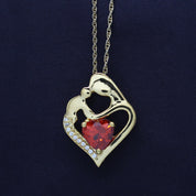 Simulated Citrine Birthstone Heart Pendant Necklace