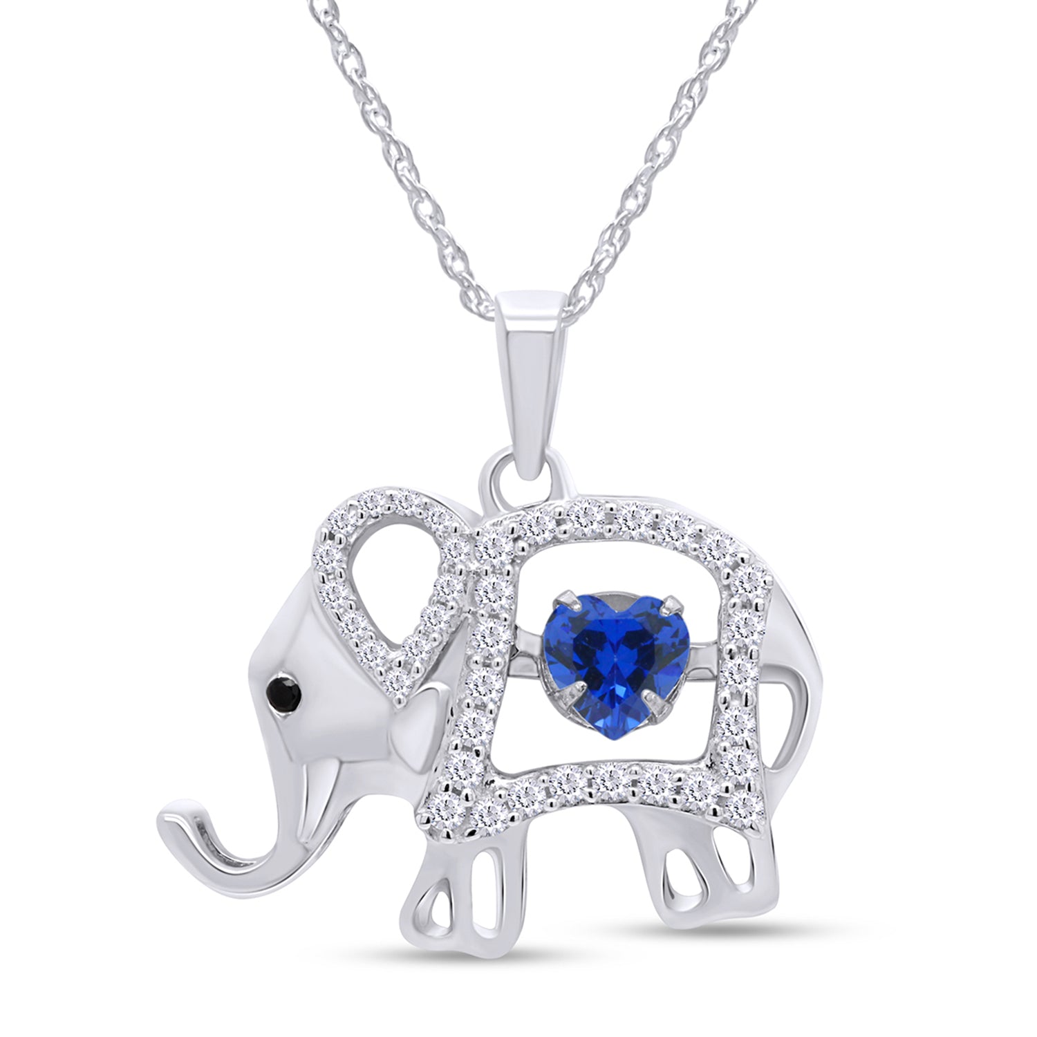 Elephant Pendant Necklace Sterling Silver