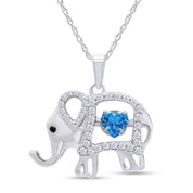 Elephant Pendant Necklace Sterling Silver