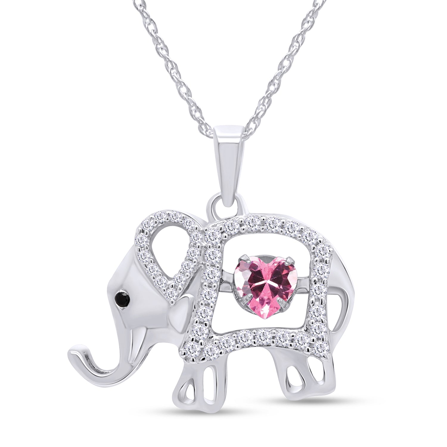 Elephant Pendant Necklace Sterling Silver