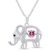 Elephant Pendant Necklace Sterling Silver