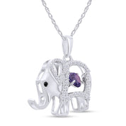 Elephant Pendant Necklace Sterling Silver