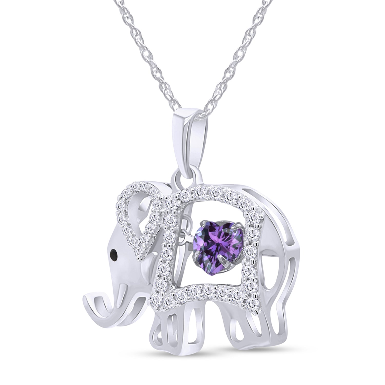 Elephant Pendant Necklace Sterling Silver