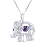 Elephant Pendant Necklace Sterling Silver