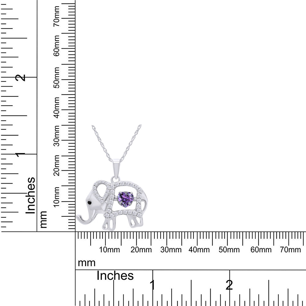 Elephant Pendant Necklace Sterling Silver