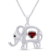 Elephant Pendant Necklace Sterling Silver