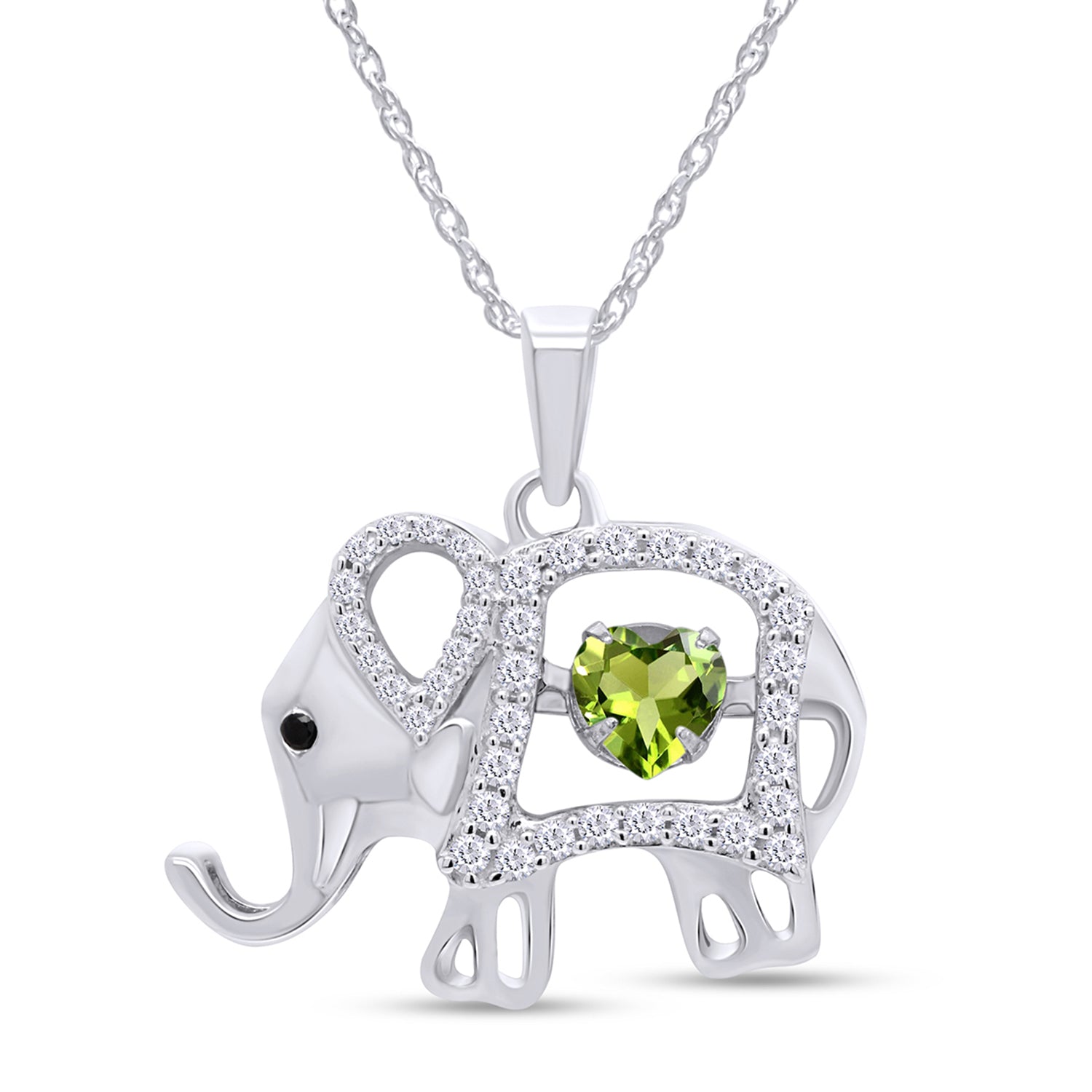 Elephant Pendant Necklace Sterling Silver