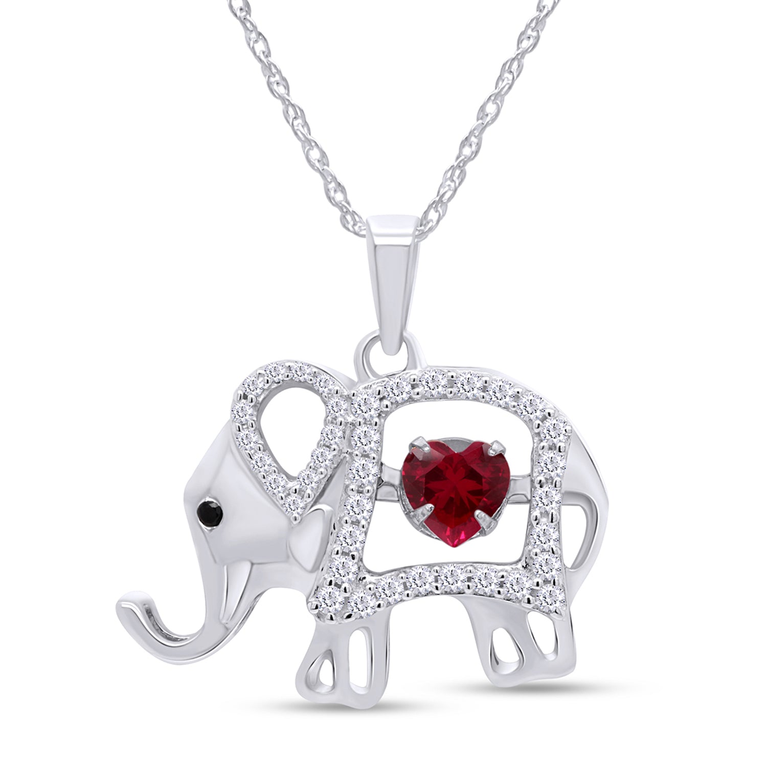Elephant Pendant Necklace Sterling Silver