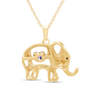 Elephant Pendant Necklace Sterling Silver