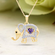 Elephant Pendant Necklace Sterling Silver