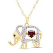 Elephant Pendant Necklace Sterling Silver