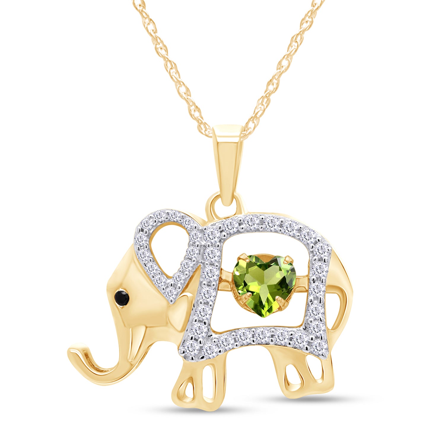 Elephant Pendant Necklace Sterling Silver