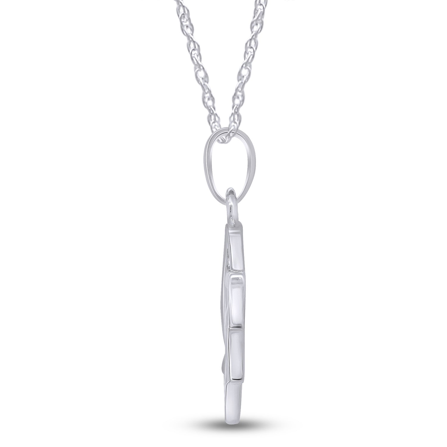 Jewish Star of David with Cross Pendant Necklace Sterling Silver