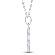 Jewish Star of David with Cross Pendant Necklace Sterling Silver