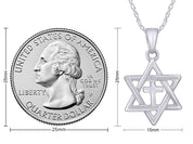 Jewish Star of David with Cross Pendant Necklace Sterling Silver