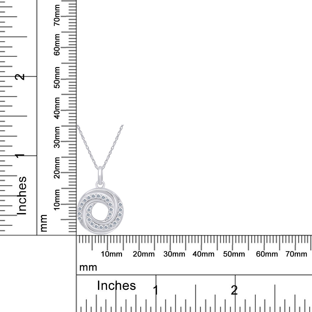 Load image into Gallery viewer, 3/8 Carat Round Cut Lab Created Moissanite Diamond Swirl Design Charm Pendant Necklace In 925 Sterling Silver (0.37 Cttw)
