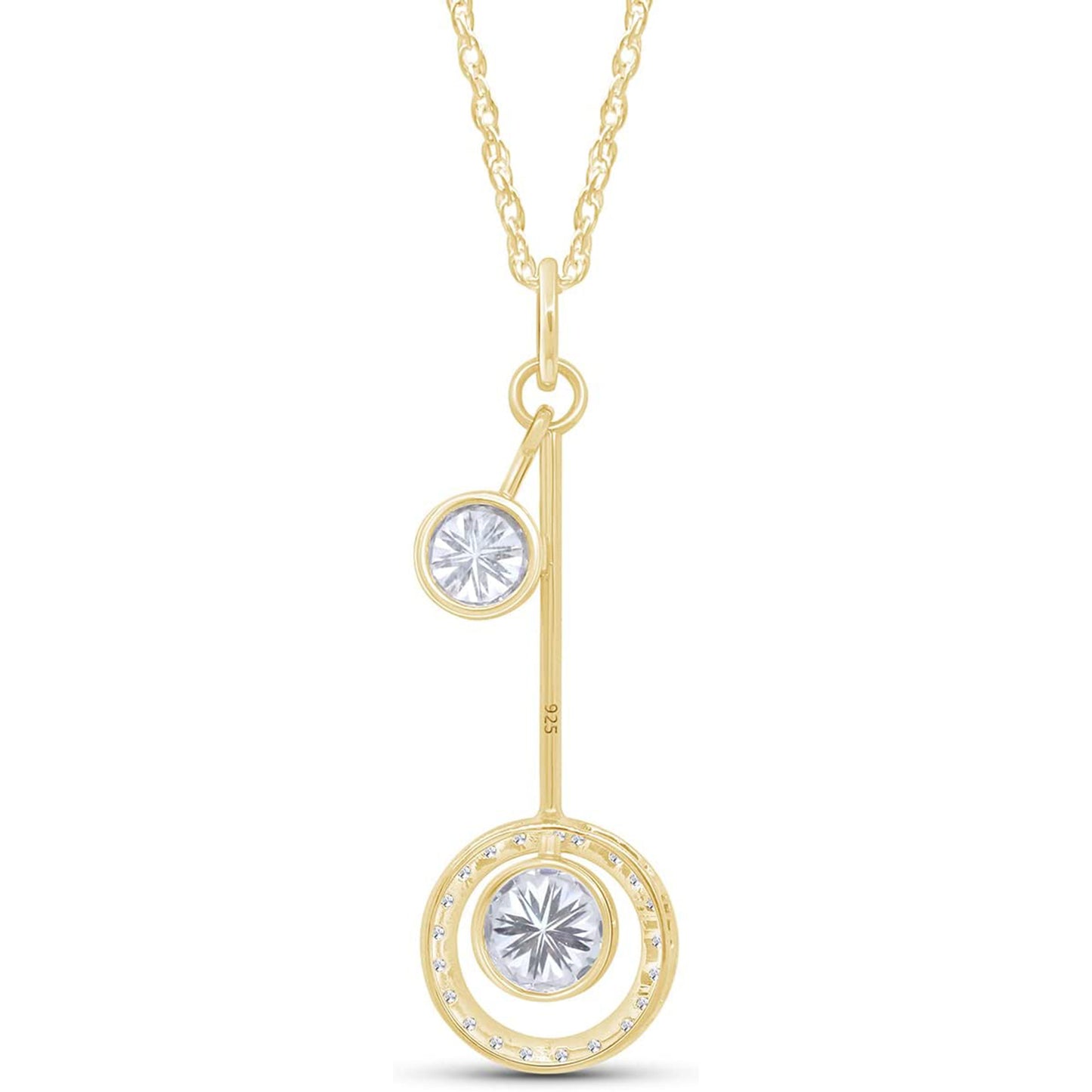 1 Carat Center 6.5MM Round Cut Lab Created Moissanite Diamond Halo Pendant Necklace In 925 Sterling Silver (1 Cttw)