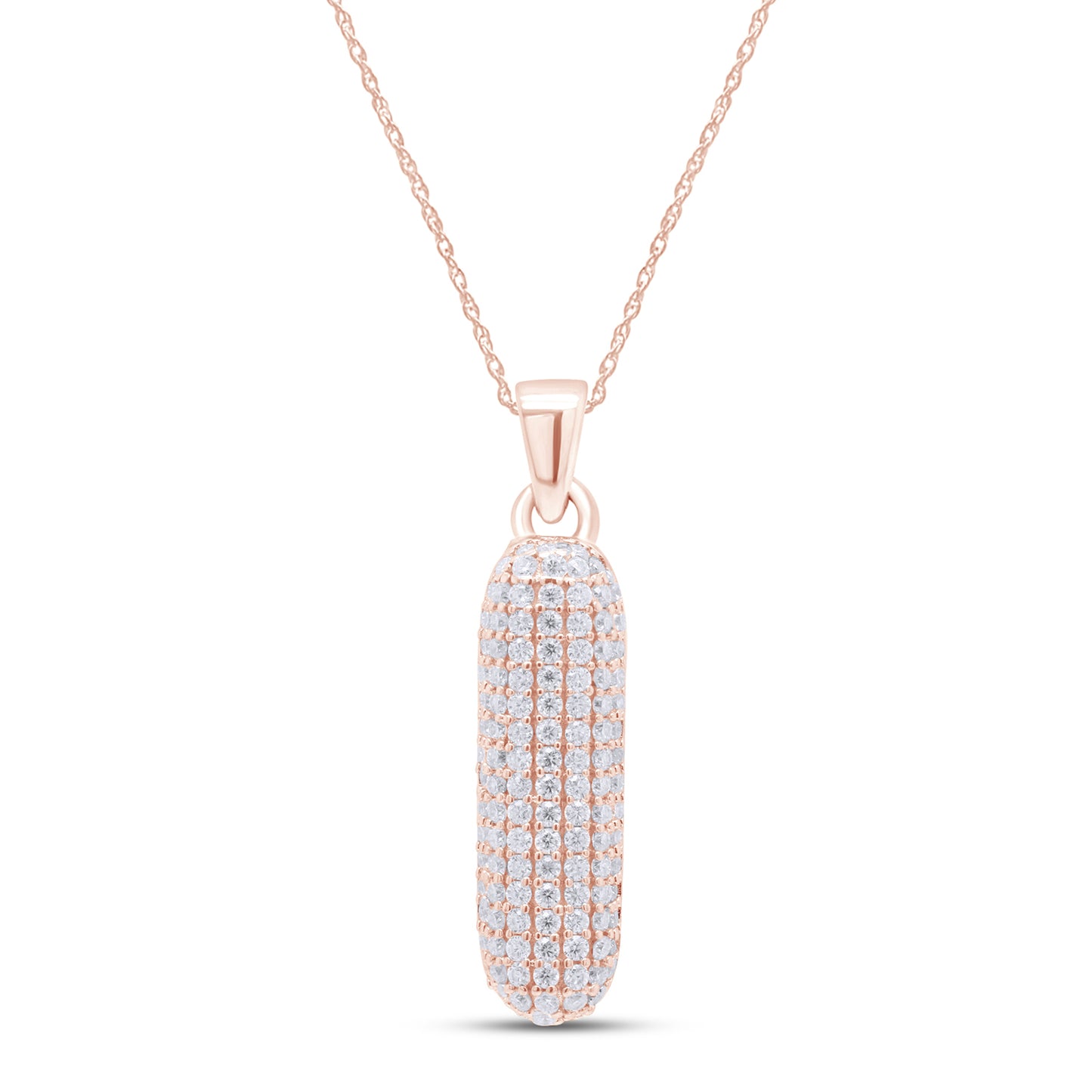 3/5 Carat Lab Created Moissanite Diamond Initial "I" Pendant Necklace In 925 Sterling Silver (0.60 Cttw)